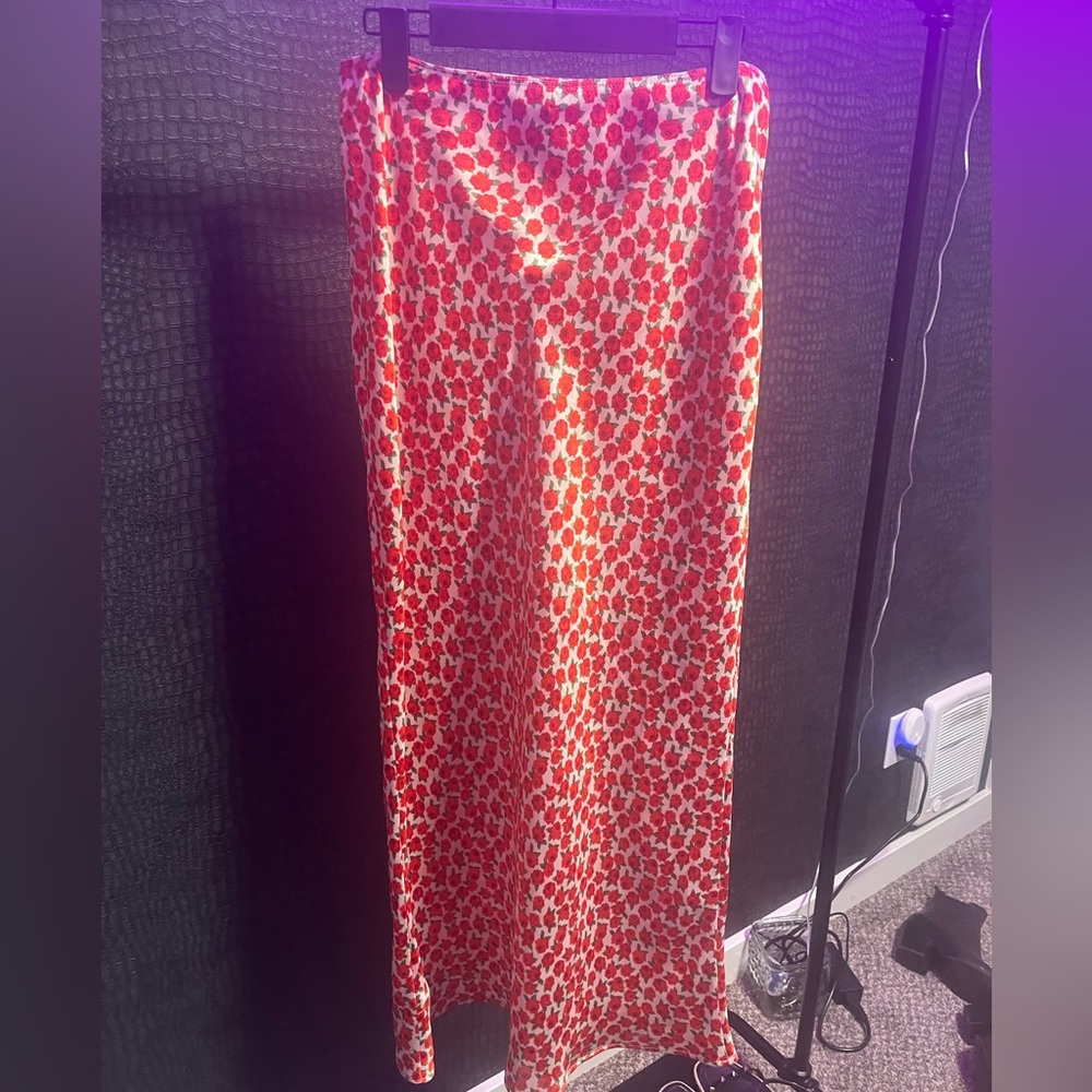 Topshop Floral Print Bias Maxi